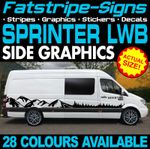 to fit MERCEDES SPRINTER LWB MOUNTAIN GRAPHICS STICKERS CAMPER VAN MOTORHOME