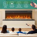 40" Fireplace Suite Surround Frame Electric Fire Wall Mount/Stand LED Flame WIFI
