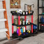 3-Tier Rolling Tool Cart, Tool Trolley On Wheels, Plastic Mobile Service Utility