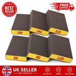 6PCS Sanding Sponge Blocks 60-320 Grit Wet Dry Sandpaper for Wood Metal Drywall