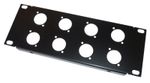 2U Half-Rack 10.5 inch 266mm 8 XLR Hole  Rack  Panel  RackMount AllMetalParts
