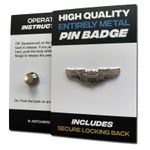 Pilot Wings High Quality All Metal Pin Badge with Secure Locking Back