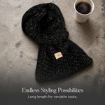 Warp Knit Lettering Scarf Wool Blend Winter, Fashion Accessory - Winter Wear