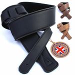 Genuine Leather Guitar Strap Electric Acoustic Bass Soft Padded UK Handmade