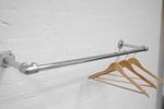 Clothes Rail Rack Heavy Duty Industrial Metal Silver Steel Key Clamp Pipe Style