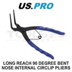 US PRO Tools Long Reach 90 Degree Bent Nose Internal Circlip Pliers 7401