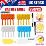 250pcs Car Key Tags Multi Purpose Self Tie To Identify Your Vehicles with 2 Pens