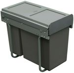 300mm Under Counter Bin Pull Out Kitchen Waste Recycling Cabinet 1x10L + 1x20L