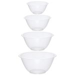 eMKay® Set of 4 Clear Plastic Mixing Bowls (15,20,25,30cm) BPA-Free, Food Safe
