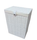 Laundry Basket Large White Resin Box With lid-Lock White By Arpan