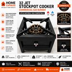 32 JET CAST IRON OUTDOOR STOVE FOR COOKING COMMERCIAL LPG & NATURAL GAS