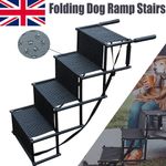 Portable 4 Step Folding Pet Dog Car Boot Access Steps Ladder Stairs Ramp UK