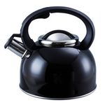 Whistling Kettle Stainless Steel Black 2.5L Liberty For Camping Caravan