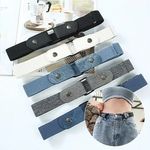 1PC No Buckle Invisible Elastic Waist Belt for Men Women Jeans Dress