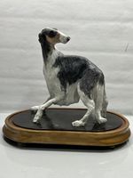 Large Vintage Borzoi Wolfhound Original Sculpture By Chris Sloap Collectable