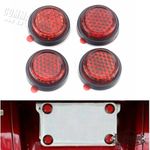 4x 20mm Red Reflectors Stick On Number Plate Universal For Dirt Bike Motorcycle