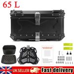 65L Motorcycle Rear Top Box Aluminium Alloy Luggage Trunk Tour Tail Box w/ Lock
