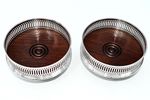 Pair Sterling Silver Champagne/Wine Bottle Coasters By M C Hersey .1982 : 231.9g