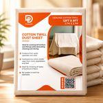 HEAVY DUTY 100%COTTON TWILL PROFESSIONAL DECORATING LARGE DUST SHEET 9FT X 12FT
