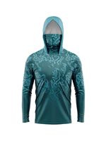 Men's Long Sleeve Fishing Hoodie Mask  Anti-UV Sun UPF 50+ Protection Shirt