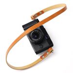 Leather Camera Strap - Thin Shoulder or Neck Strap Black Brown Short Long