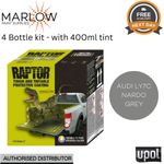 UPOL RAPTOR TRUCK BED LINER COATING 3.8L 4 BOTTLE KIT  - AUDI LY7C NARDO GREY