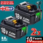 2 Packs 6AH For Makita 18V Battery Li-Ion BL1830 BL1850 BL1840 BL1860B LXT400