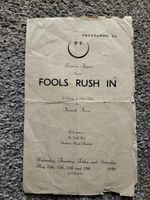 1949 PENISTONE DRILL HALL Theatre  Programme Penistone Players FOOLS RUSH IN
