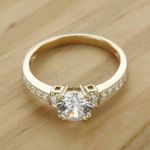Engagement Solitaire Ring 2.10 Ct Round Cut Diamond 14k Yellow Gold Over Size N