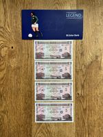 George Best | £5 Ulster Bank Notes x4 Consecutive Uncirculated + Wallet