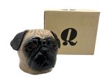 Quail Ceramics Pug Face Egg Cup Fawn Dog Hand Painted Stoneware 6 cm Tall Boxed