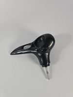 Hand Carved Wooden Raven Skull Cane Handle Black Crow Walking Stick Knob Gothic