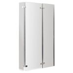 5mm Toughened Safety Glass Centre Hinged L Shaped Shower Bath Screen - Chrome
