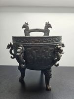 Vintage James Mont Style ice bucket | Vintage Asian dragon ice bucket with lid