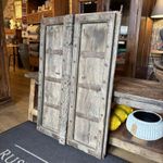 Pair Of Vintage Wooden Door Shutters - Medieval Style - Rustic Feature