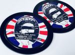 Sex Pistols - 2 Vinyl Record Label coasters. Never Mind The Bollocks. Punk