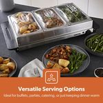 GEEPSA 3 X 2.4L Electric Food Warmer Buffet Server Adjustable Temp Chafing Dish