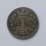 Queen Victoria 1879 Silver Maundy One Pence Coin