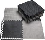 Interlocking EVA Foam Puzzle Mats Rubber Tiles Gym Yoga Home Flooring Black Grey