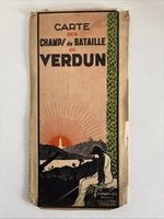 Carte Des Champs De Bataille De Verdun 1920 WWI Map