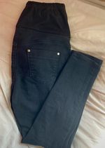 boohoo BLUE Black Maternity Jeans Leggings Trousers with Elasticated Waist