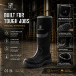 MENS SAFETY MUCK NEOPRENE WATERPROOF SAFETY S5 SITE WORK WELLIE WELLINGTON BOOTS