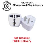 ** PACK OF 5 ** UK To US, USA, America Travel Adaptor Plug 2 Pin Adapter