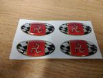 Isle of Man TT Races DOMED sticker/badge - Set of 4 - 40mm x 20mm oval design