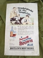 Vintage Newcastle Brown Ale Metal Sign Brewery Advertisement Kitsch Bar Mancave