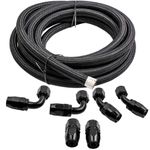 AN10 10AN -10 AN -10 Fitting Nylon Braided Gas Oil Fuel Hose End Line Pipe Kit