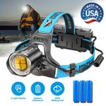 1200000LM LED Headlamp USB Rechargeable Super Bright Zoom Head Torch Headlight
