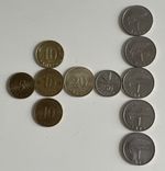 11 Latvia coins pre-euro 5,10,20,50 Santimu, 1  lats  1992, 2007, 2008
