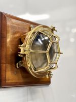 Set of 2 Nautical Marine Brass Deck Lights Industrial Vintage Hexagon Cage
