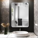 Bathroom Glass Mirror Wall Mounted/ Sticked Modern Bevelled Frameless Rectangle
